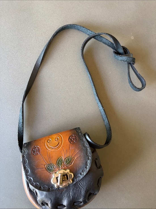Handbags - Handcrafted Brown Leather Floral Crossbody Bag